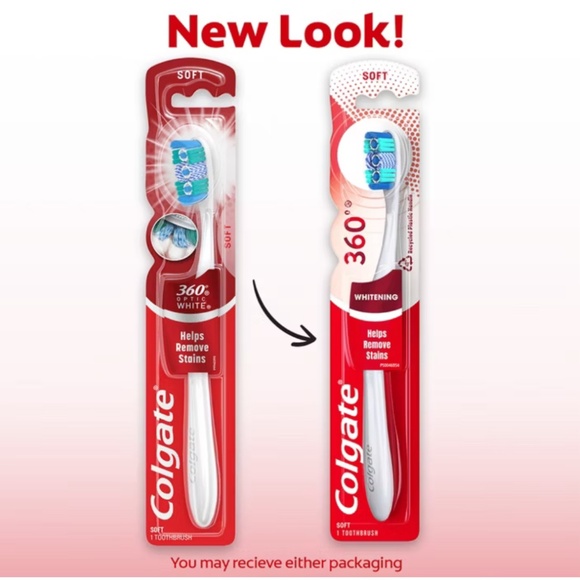 Bundle of 5-Colgate 360 Optic White Whitening Manual Toothbrush - Soft - Picture 4 of 17